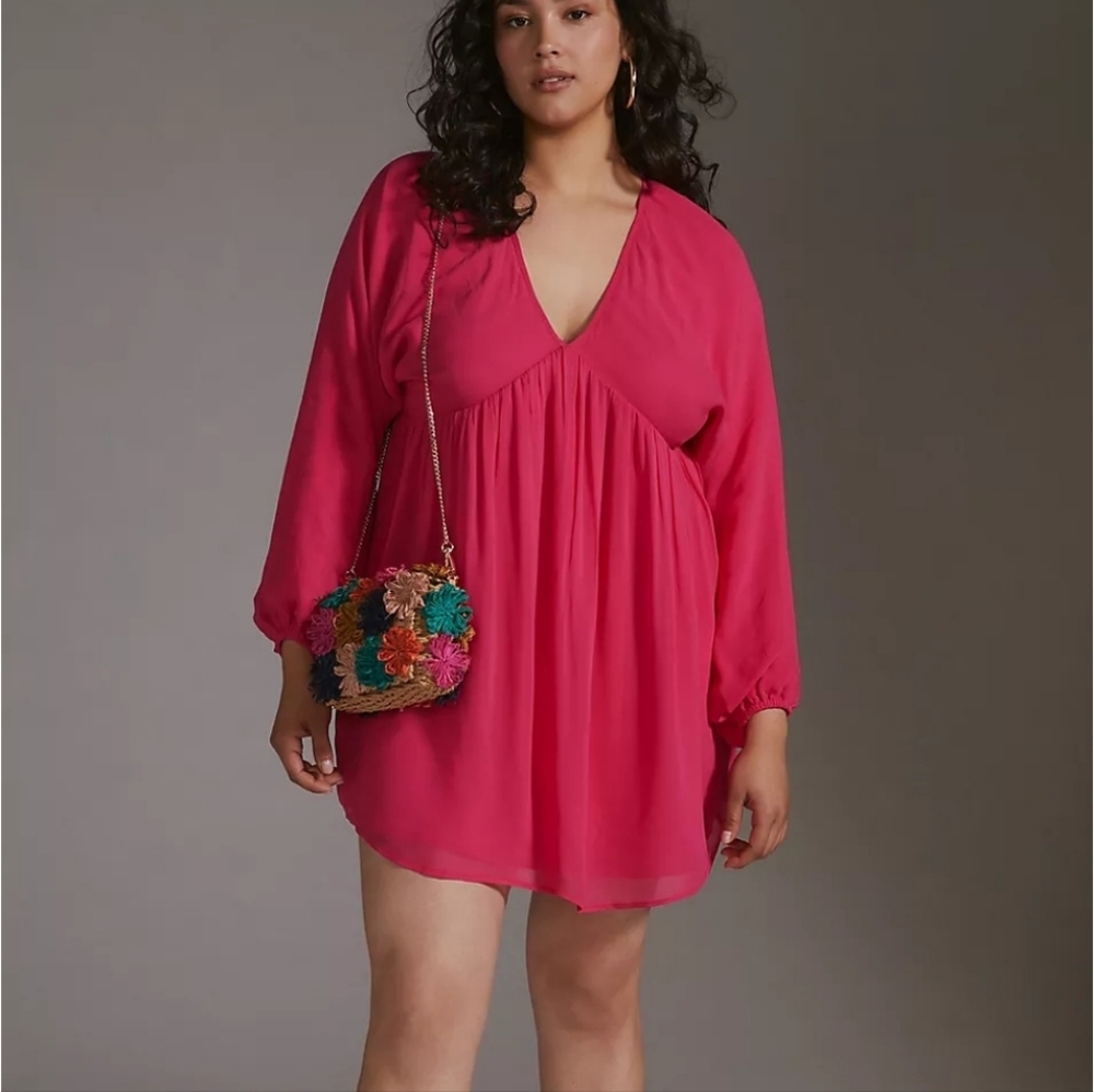 Anthropologie Forever That Girl Sheer Flowy Mini Dress Size M